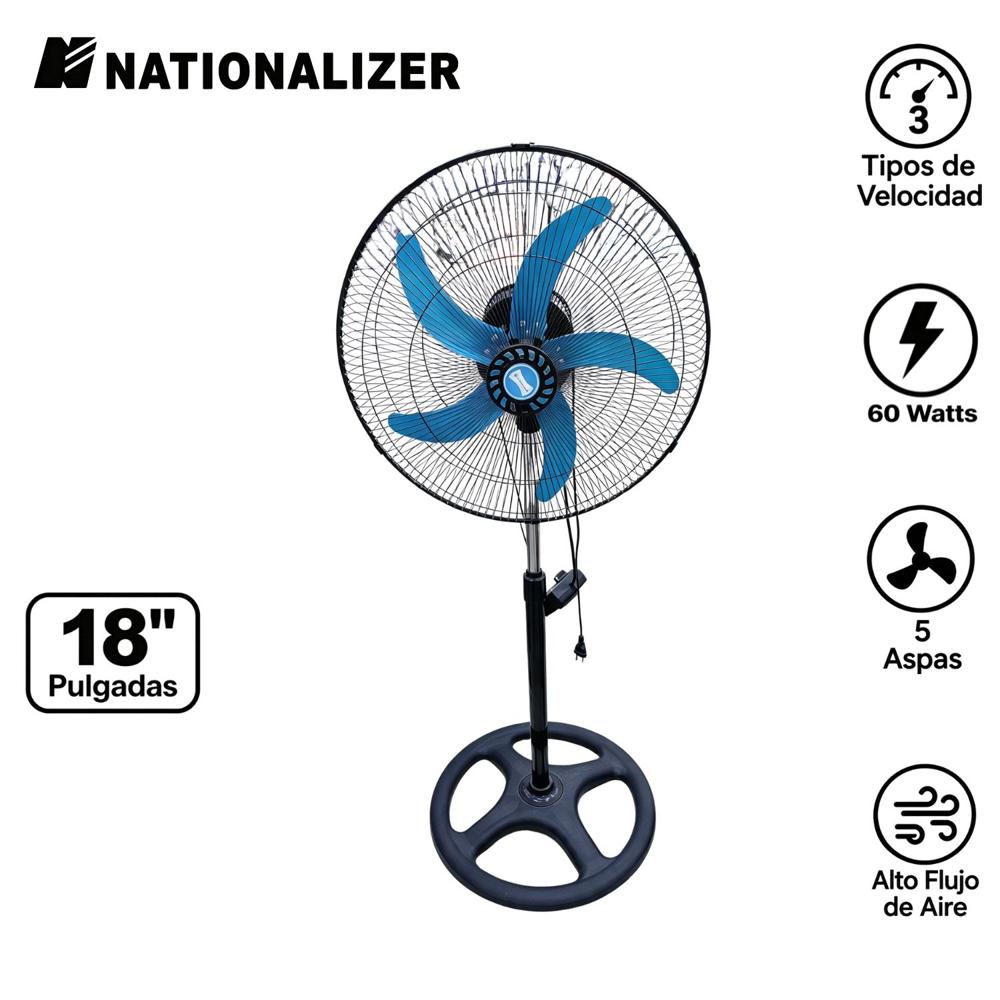 Ventiladores 3 en 1 Nationalizer NNA 45MPT 60 Watts Plateado