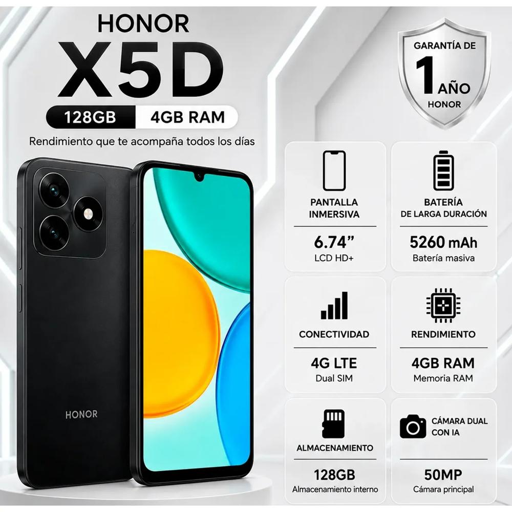 Celular Honor X5D 4GB 128GB Negro