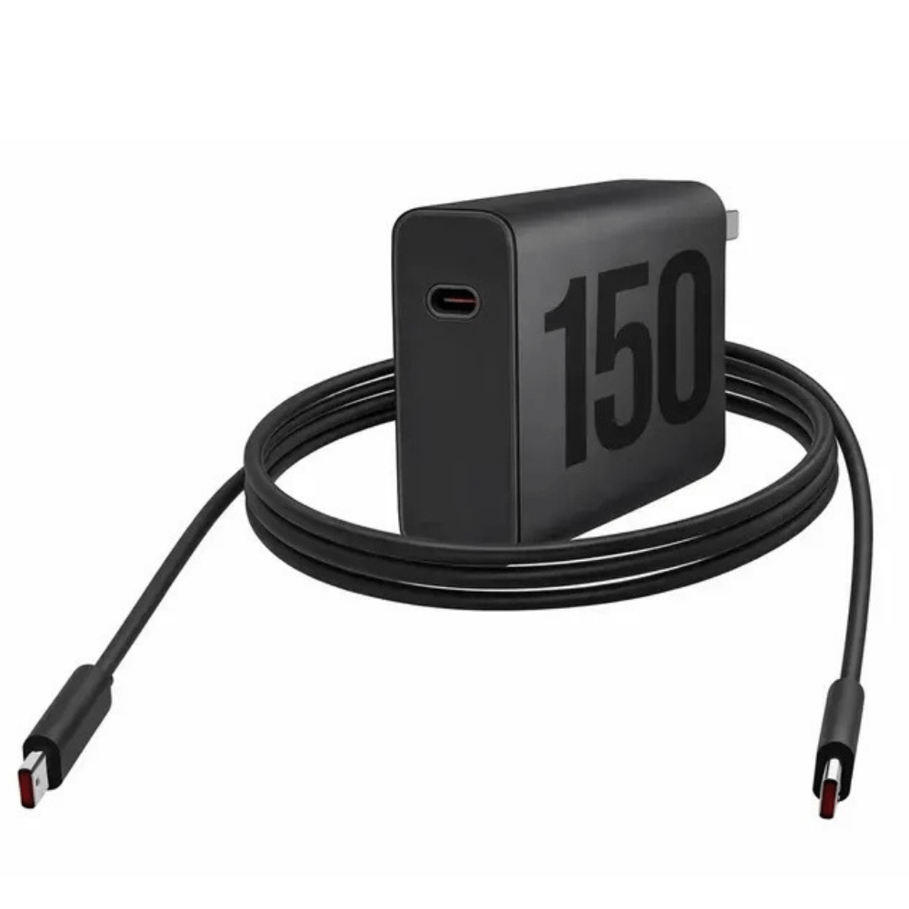 CARGADOR MOTOROLA TURBO POWER 150W CON CABLE USB-C A USB-C DE ALTA RESISTENCIA COLOR NEGRO
