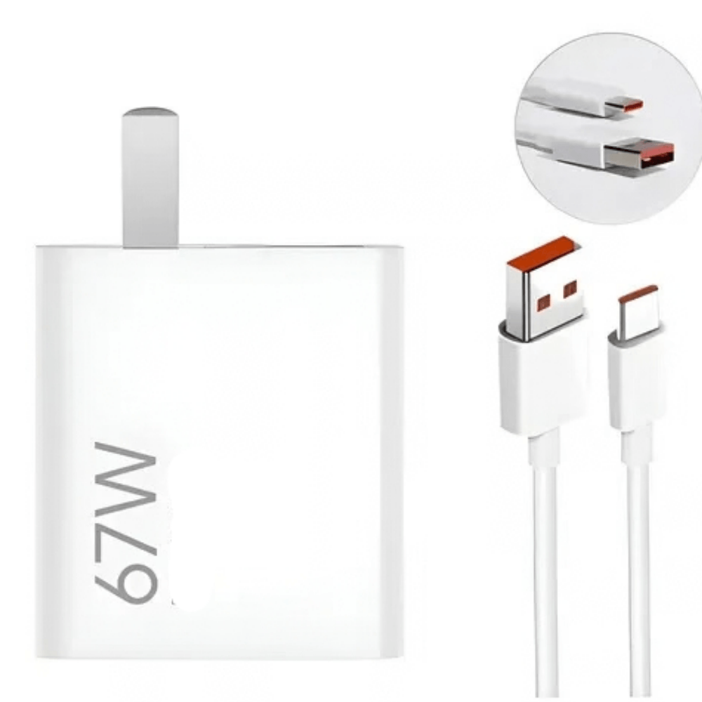 CARGADOR SUPER FAST CHARGER 67W CON CABLE USB-C COLOR BLANCO