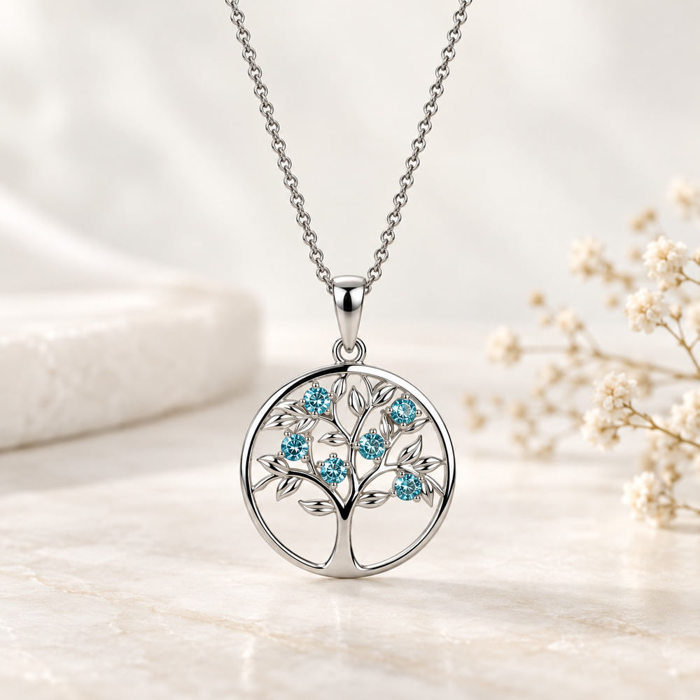 Collar Árbol Místico Brillante Celestial  - Plata 925