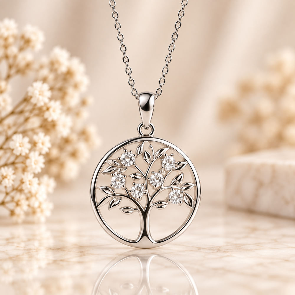 Collar Árbol Místico Brillante - Plata 925