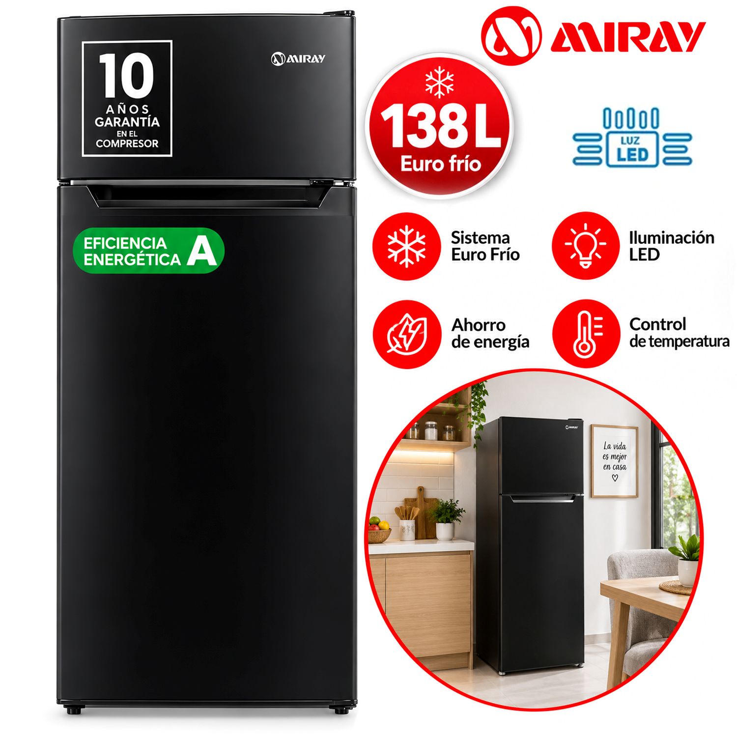 Refrigeradora RM-138H Eurofrío 138L