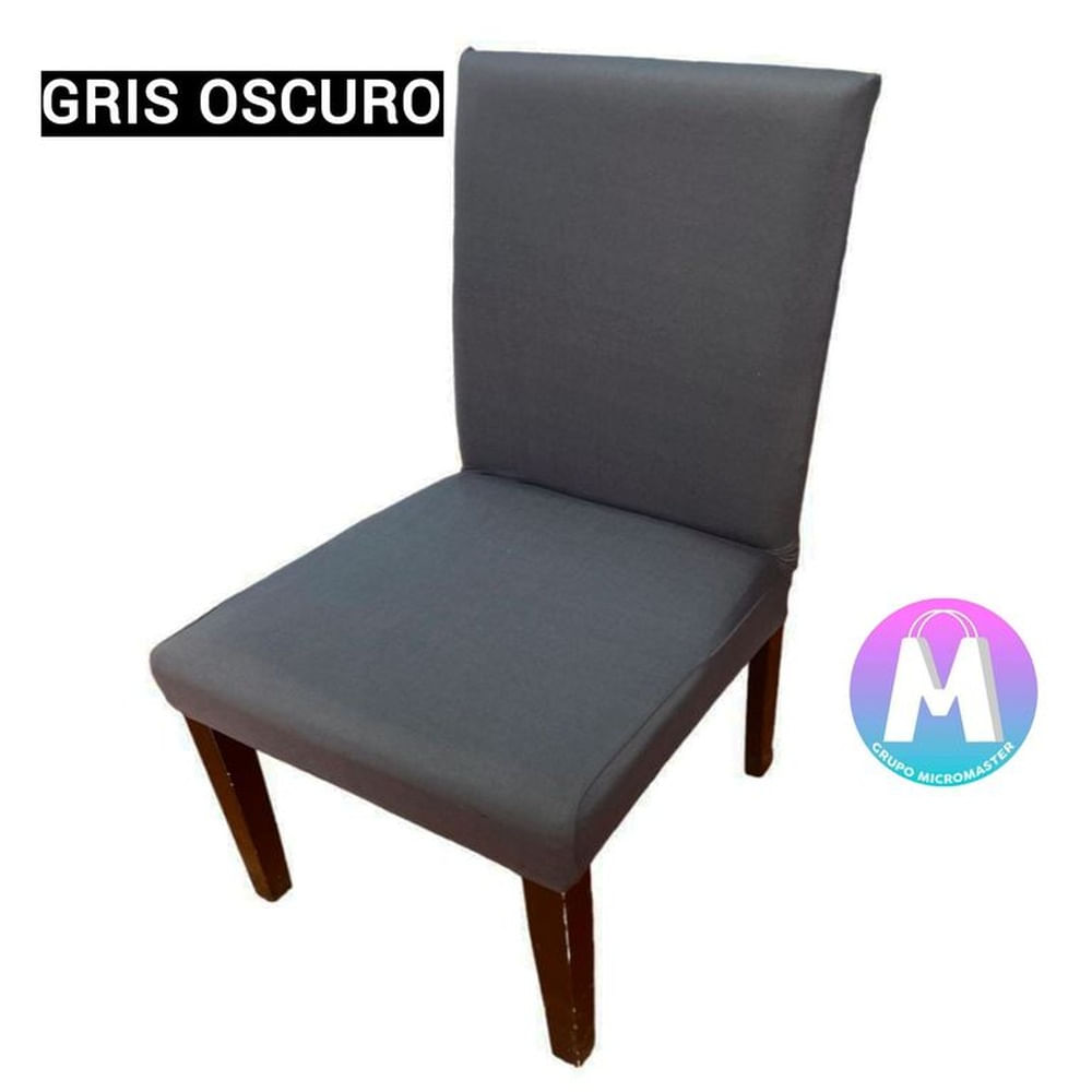 06 Forros de silla spandex color Gris liso Oscuro