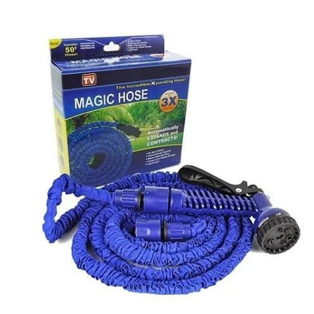 Manguera Expandible + Pistola 7 Chorros Magic Hose 45 Metros