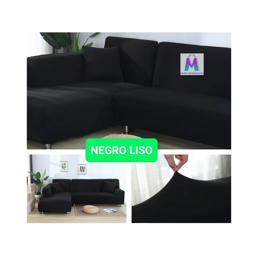 Fundas de sillones set Spandex 3-2 color negro Liso