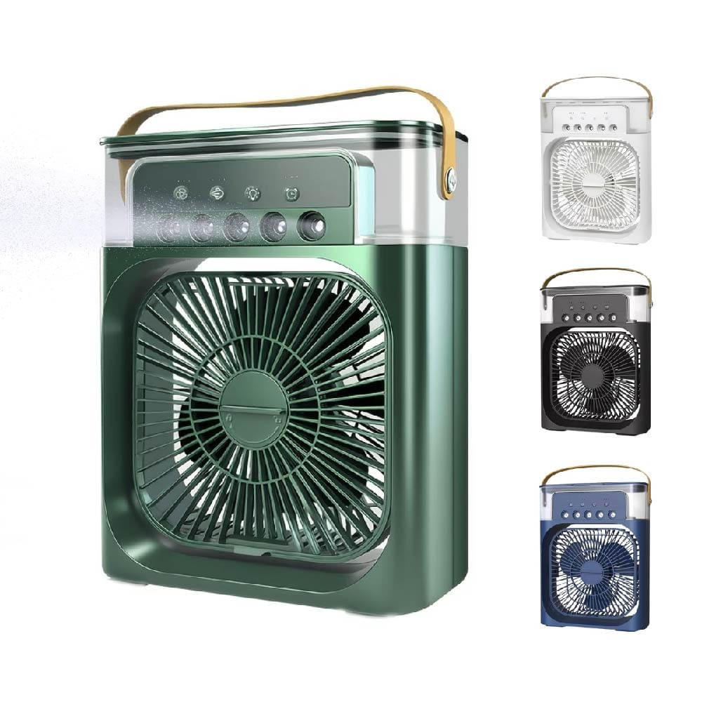VENTILADOR HUMIDIFICADOR PORTATIL USB 5W CON LUZ LED - COLOR ALEATORIO