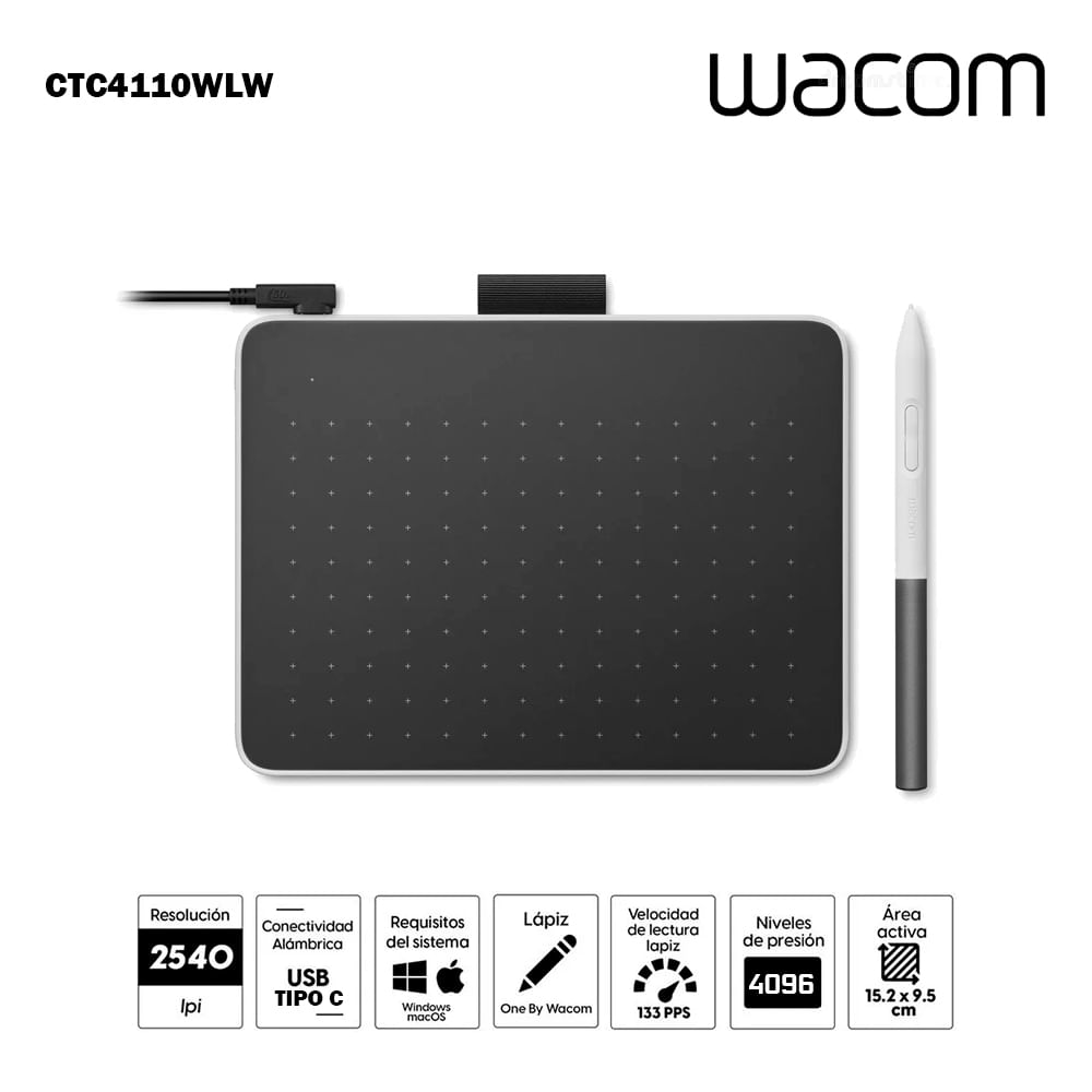Tableta Gráfica Wacom One S Bluetooth CTC4110WLW0A