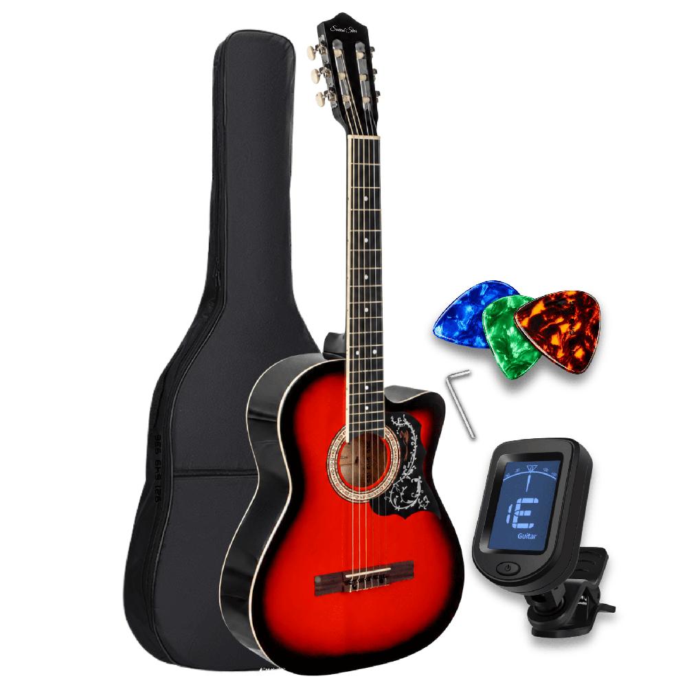 Guitarra Acustica Clasica Color Rojo con Accesorios