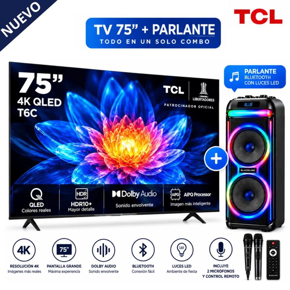 TELEVISOR TCL 75 QLED UHD 4K MOD 75T6C - PARLANTE