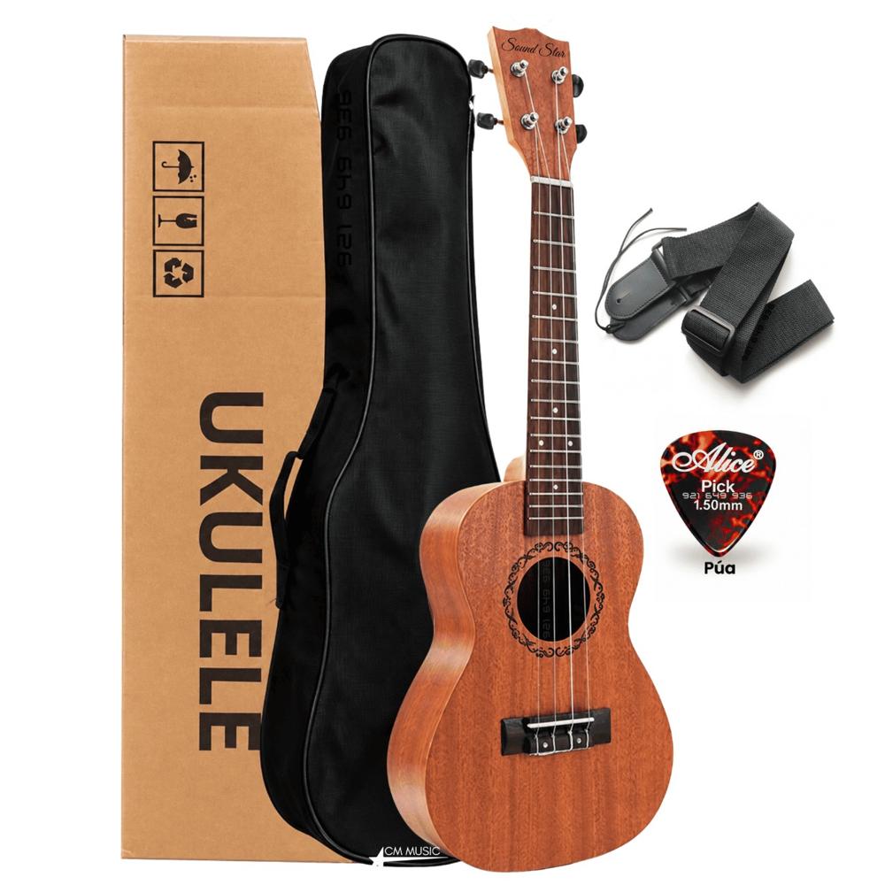 Ukelele Concierto de madera con Accesorios