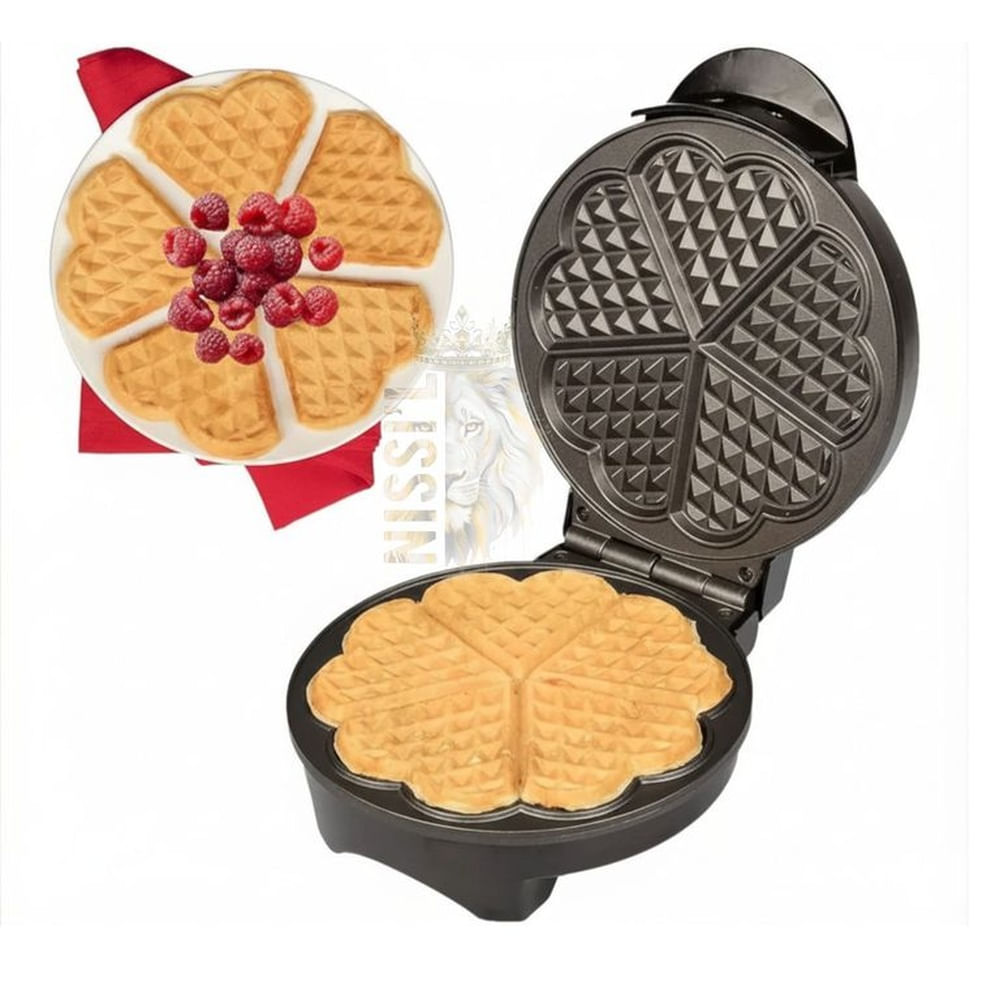MAQUINA PARA HACER WAFLES EN FORMA DE CORAZON ANTIADHERENTE