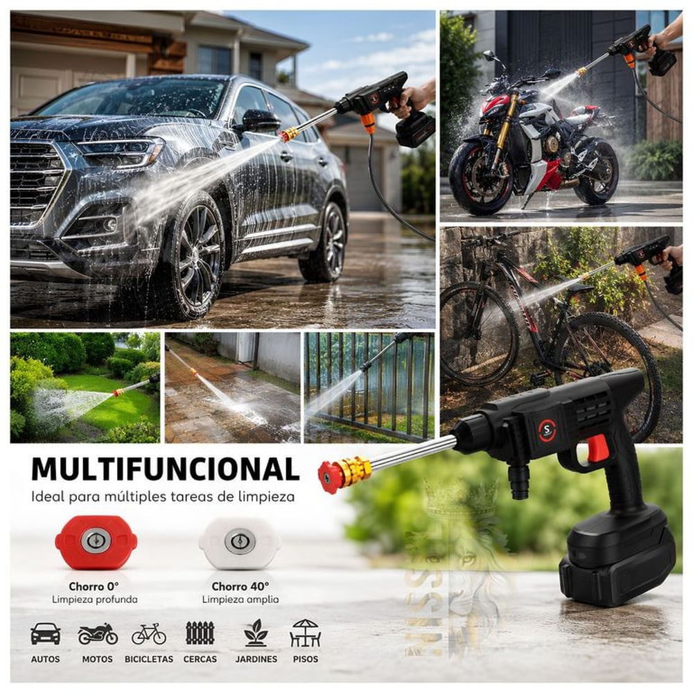 HIDROLAVADORA RECARGABLE DE ALTA PRESION CON DOBLE BATERIA PREMIUM