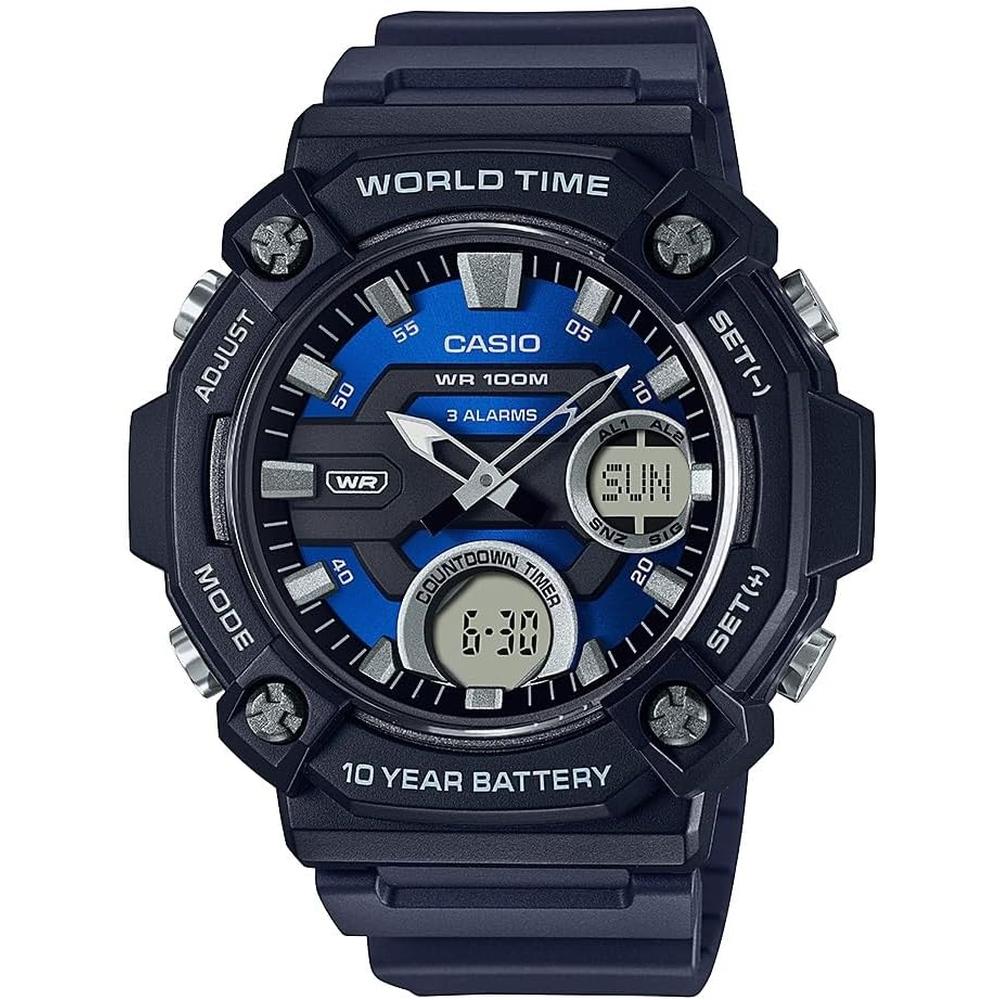 RELOJ CASIO AEQ120W ANALÓGICO-DIGITAL HOMBRE | NEGRO / AZUL