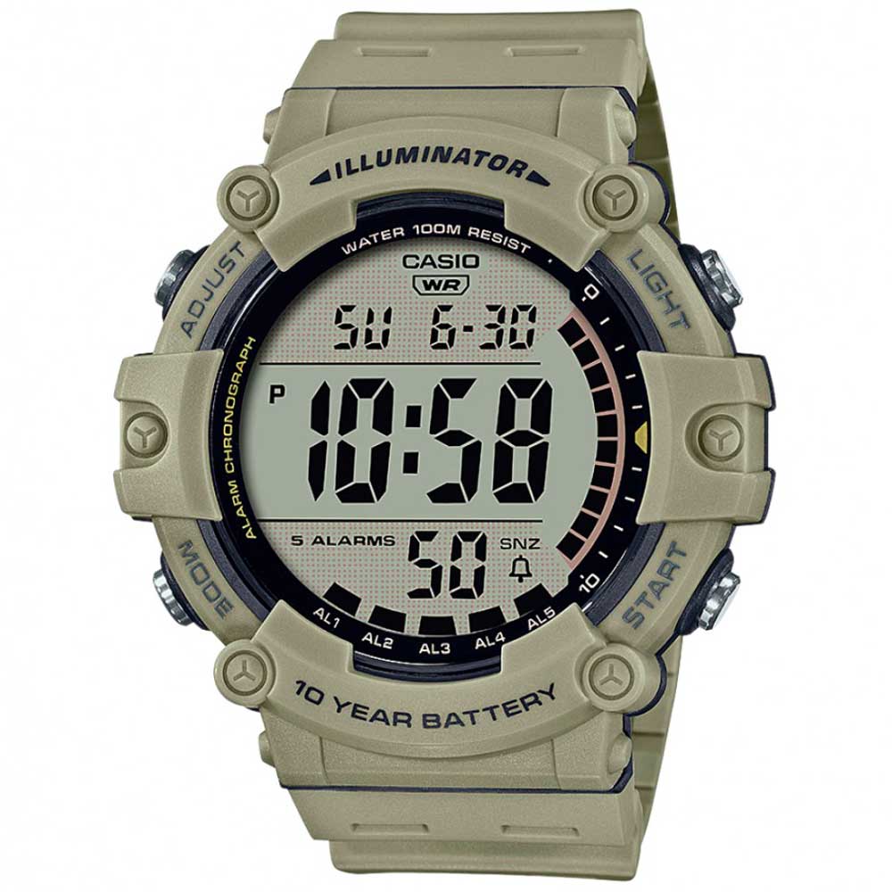 Reloj Casio AE-1500WH-5AV Digital Cronometro Alarma Fecha Luz Beige Militar
