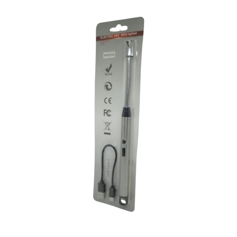 Encendedor Eléctrico Flexible Recargable 360° Cocina Multiusos Plomo
