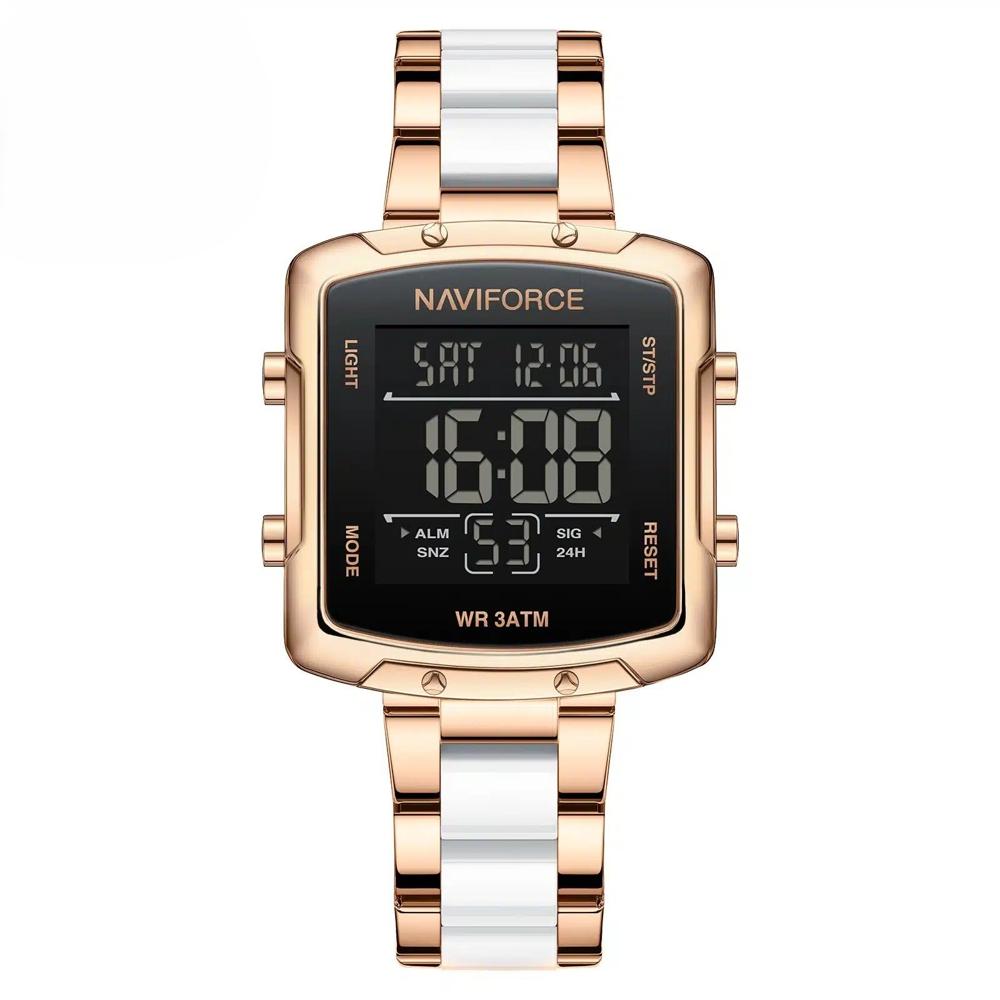 Reloj Naviforce Digital Correa De Acero Para Dama 5057 RGW