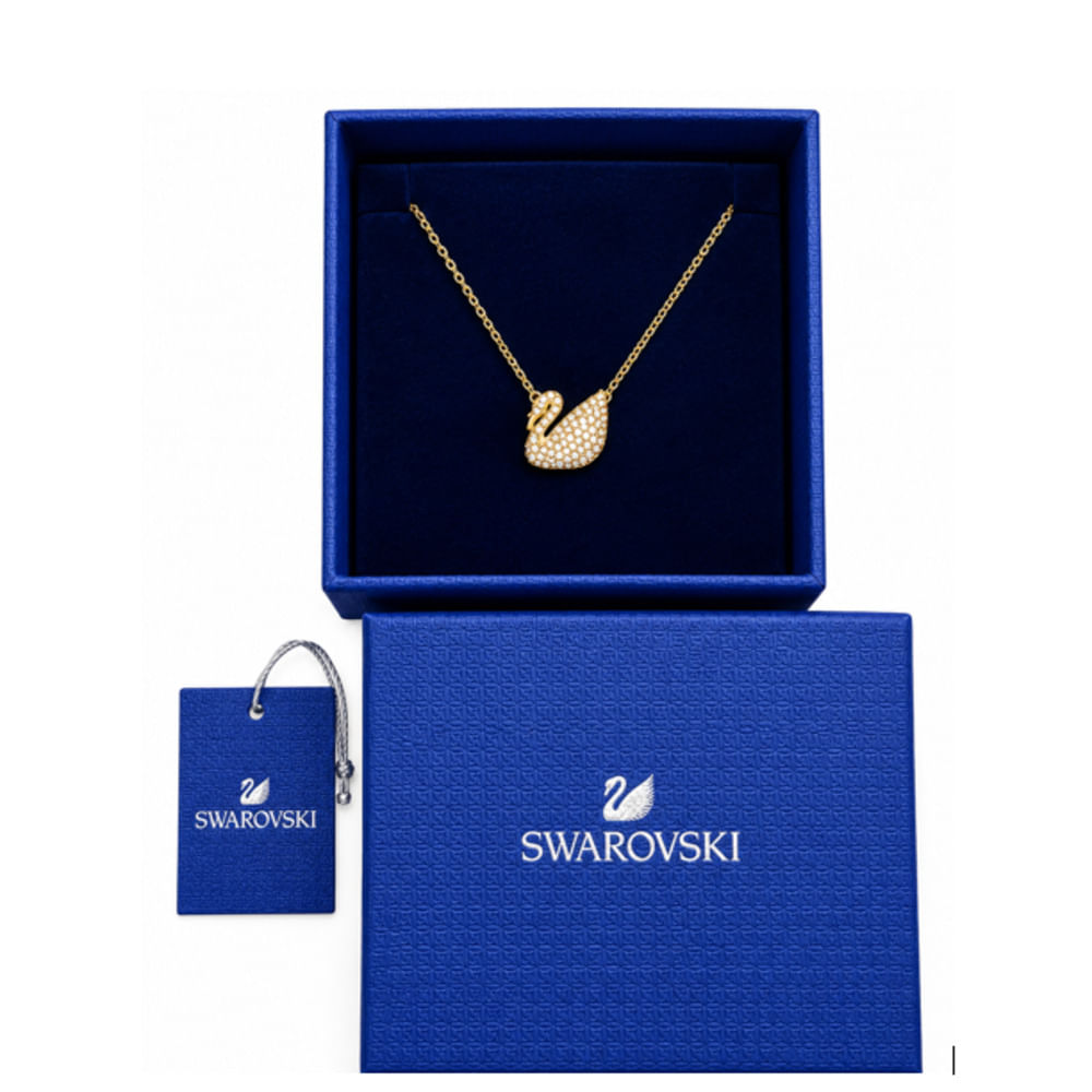 COLLAR SWAN SWAROVSKI CISNE MOVIL ROSA