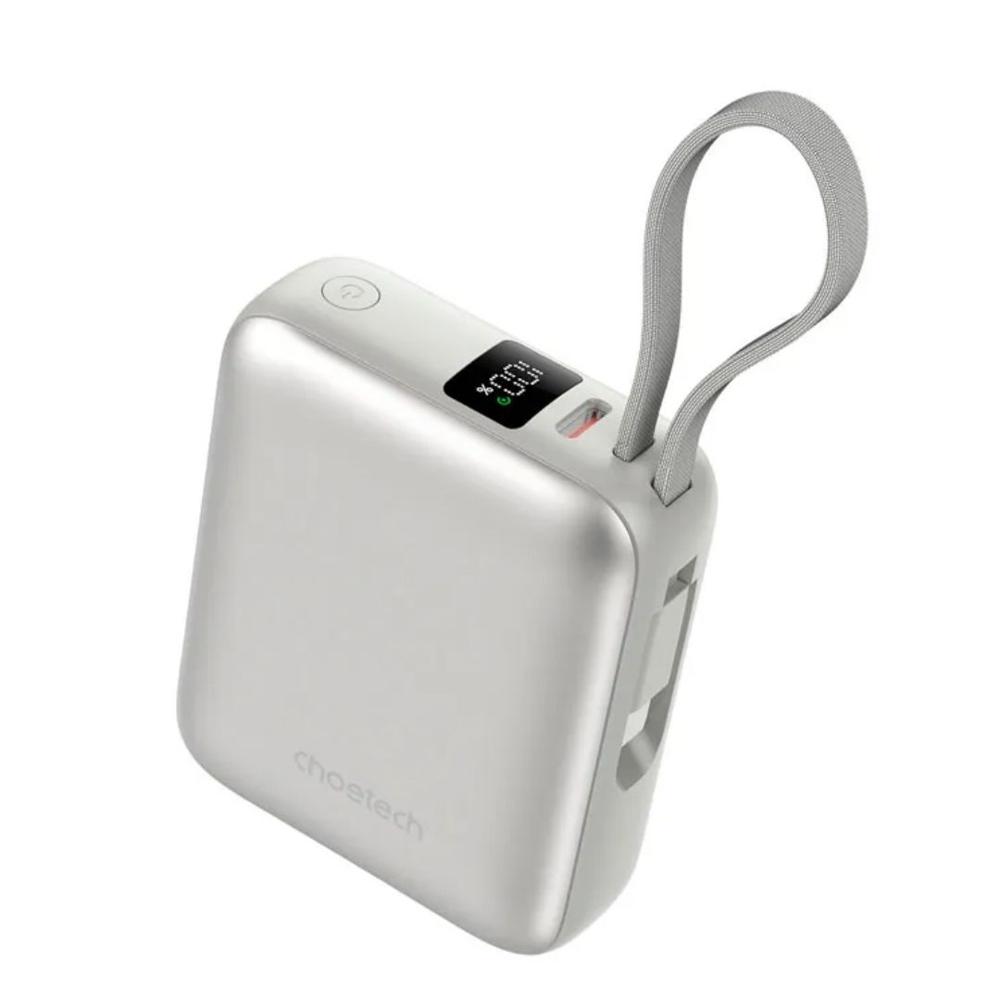 Power Bank Mini de 10000 mAh con 1 Puerto USB-C, (35W) Pantalla digital y cable integrado -B832-SL