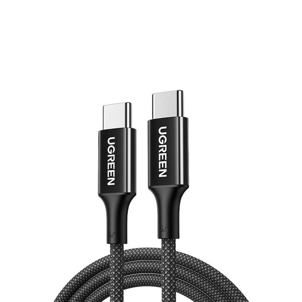 Cable Ugreen USB-C a USB-C 100W 5A 2M PD Carga Rápida Trenzado Negro L502 - 65250