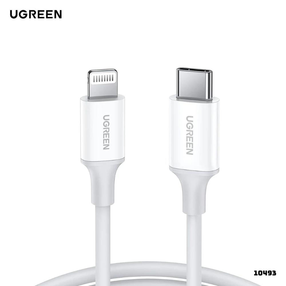 CABLE UGREEN 1M US171 BLANCO 10493 USB-C A LIGHTNING