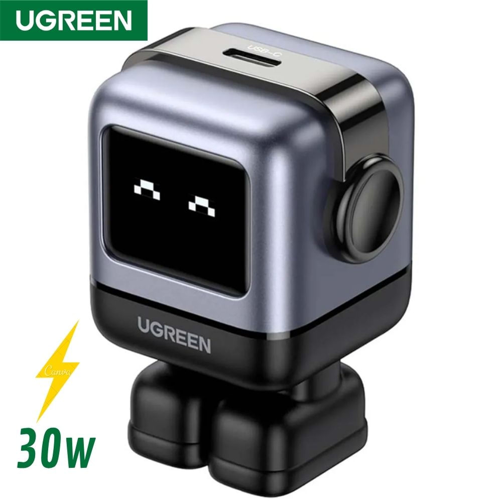CARGADOR UGREEN ROBOT 30W NEGRO