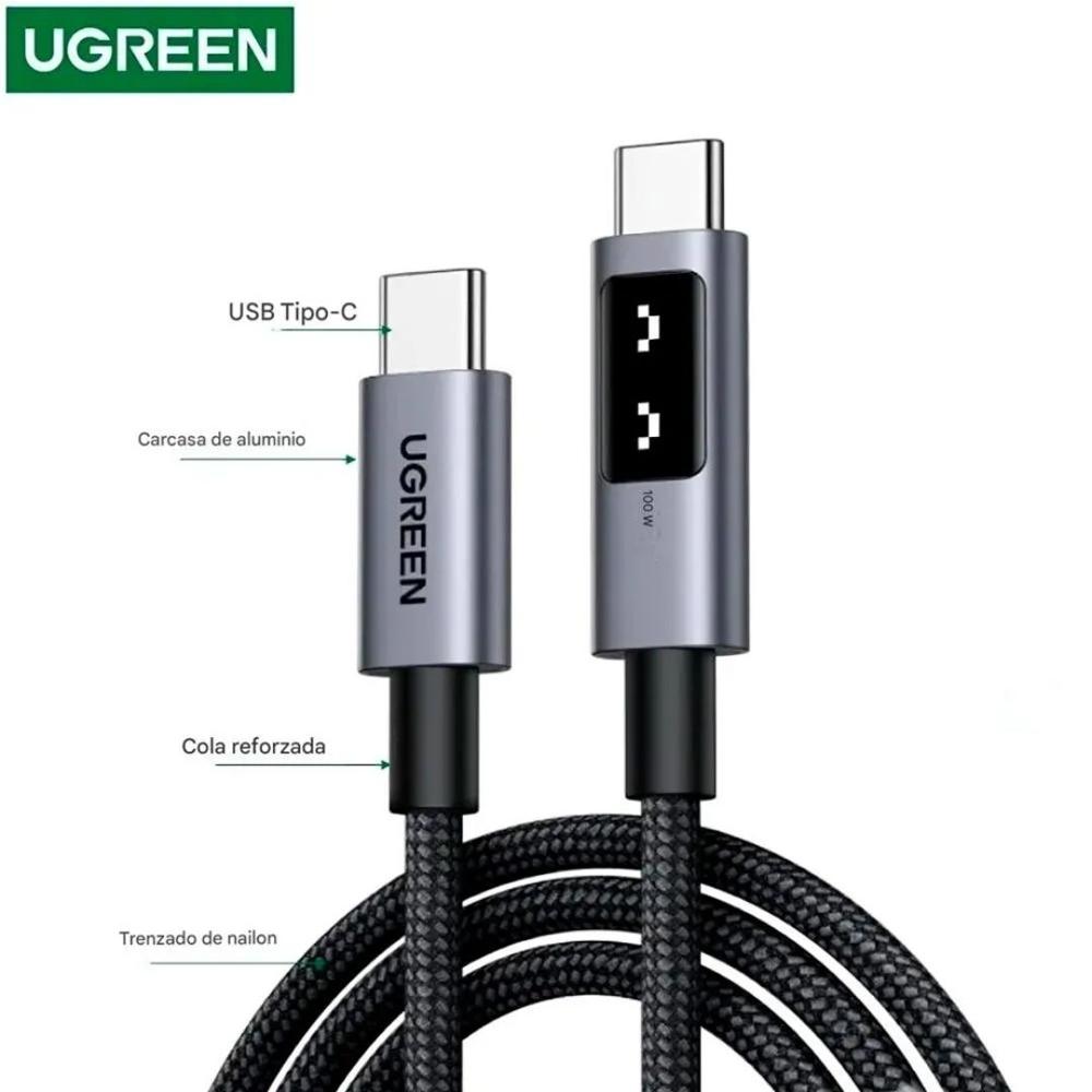 Cable UGREEN UNO USB-C a USB-C PD 100W 5A de 2M - L509