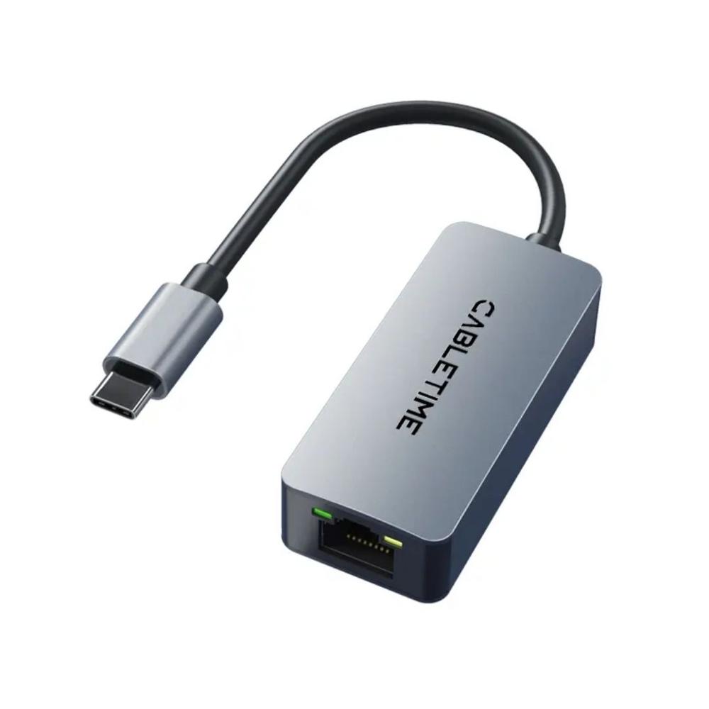 Adaptador de red USB-C 3.1 a RJ45 Gigabit 2.5 - CABLETIME | CB57G