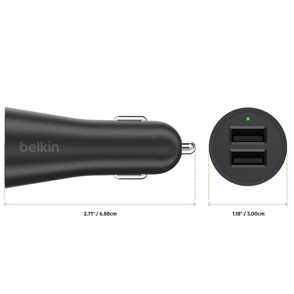 Belkin BOOSTUP 2 Port Cargador Auto Carro Cable Lightning - F8J221BT04