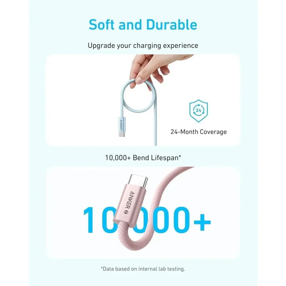 Cable Usb-C Anker Zolo 90Cm - Transferencia 480MbitS Para Iphone Macbook Tablet Y Smart