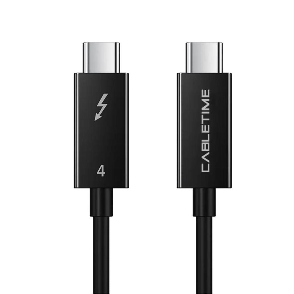Cable USB-C Thunderbolt 4 Certificado, 100W, 40Gbps, 8K, de 0.8M - CABLETIME | CT40G