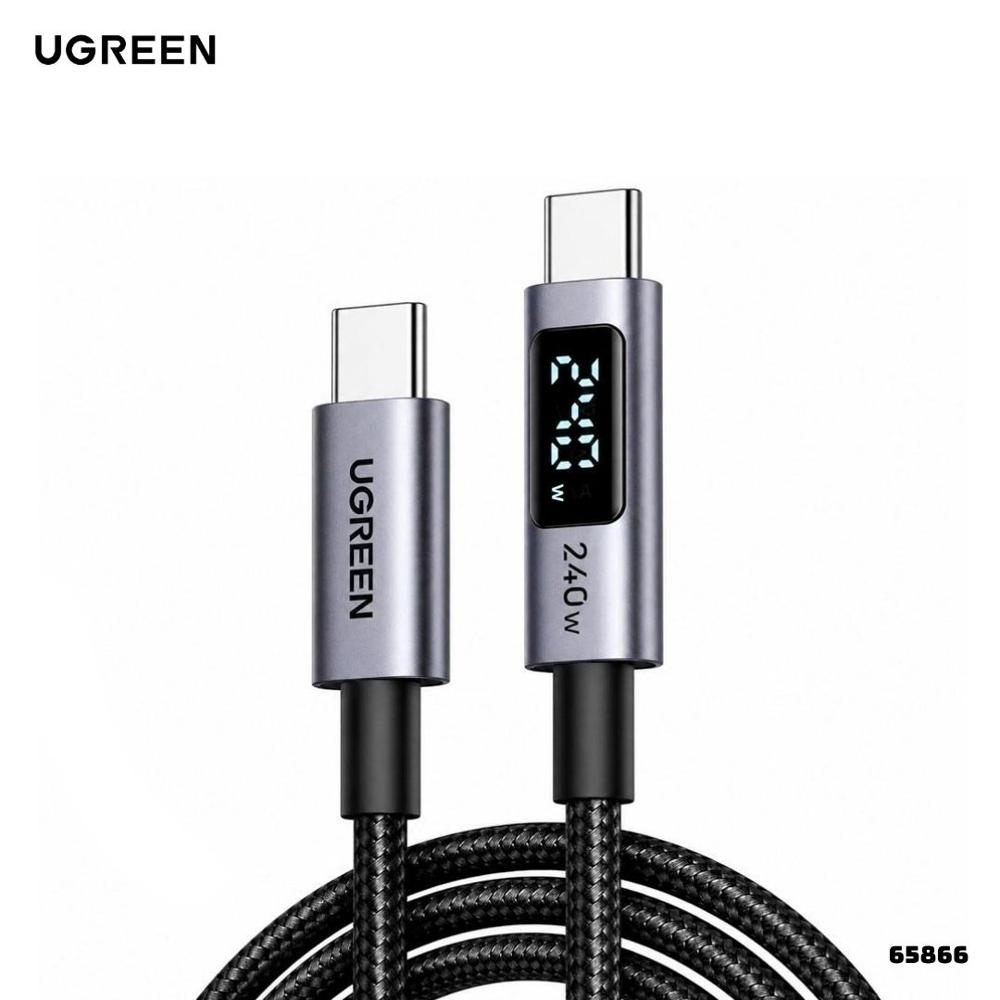 CABLE UGREEN 240W 1M CON PANTALLA LED NEGRO