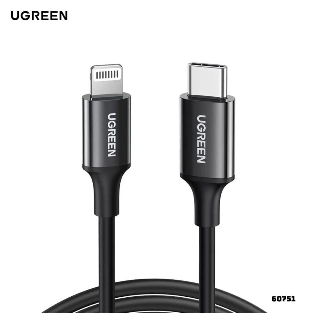 CABLE UGREEN 1M US171 NEGRO 60751 USB-C A LIGHTNING