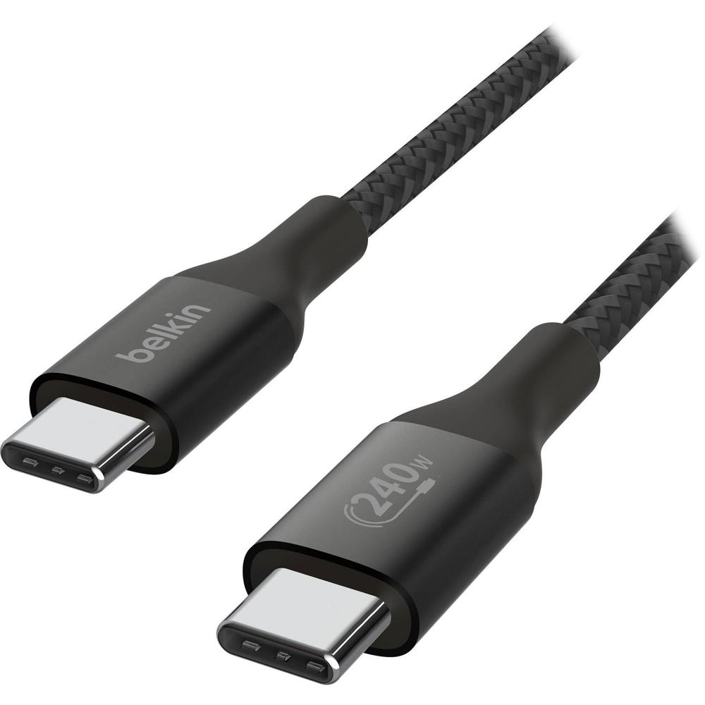 Cable Belkin USB-C 240W 2m PD 3.1 USB-IF Nylon Negro - CAB015bt2MBK