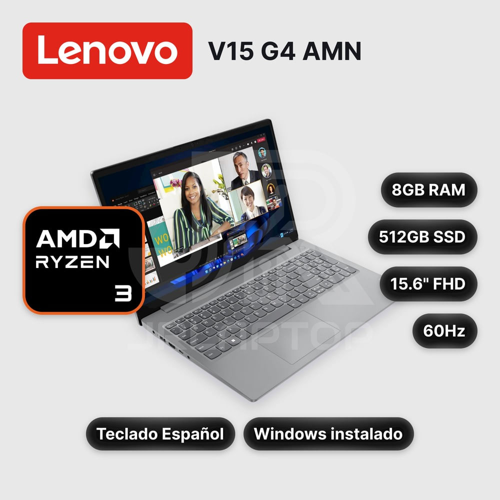 Laptop Lenovo V15 G4 AMN Ryzen 3-7320U 8GB 512GB SSD 15.6"" (82YU017LLM)