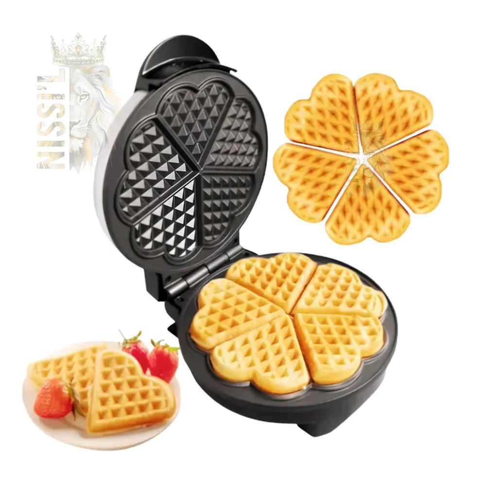 MAQUINA PARA HACER WAFLES EN FORMA DE CORAZON RAF ANTIADHERENTE