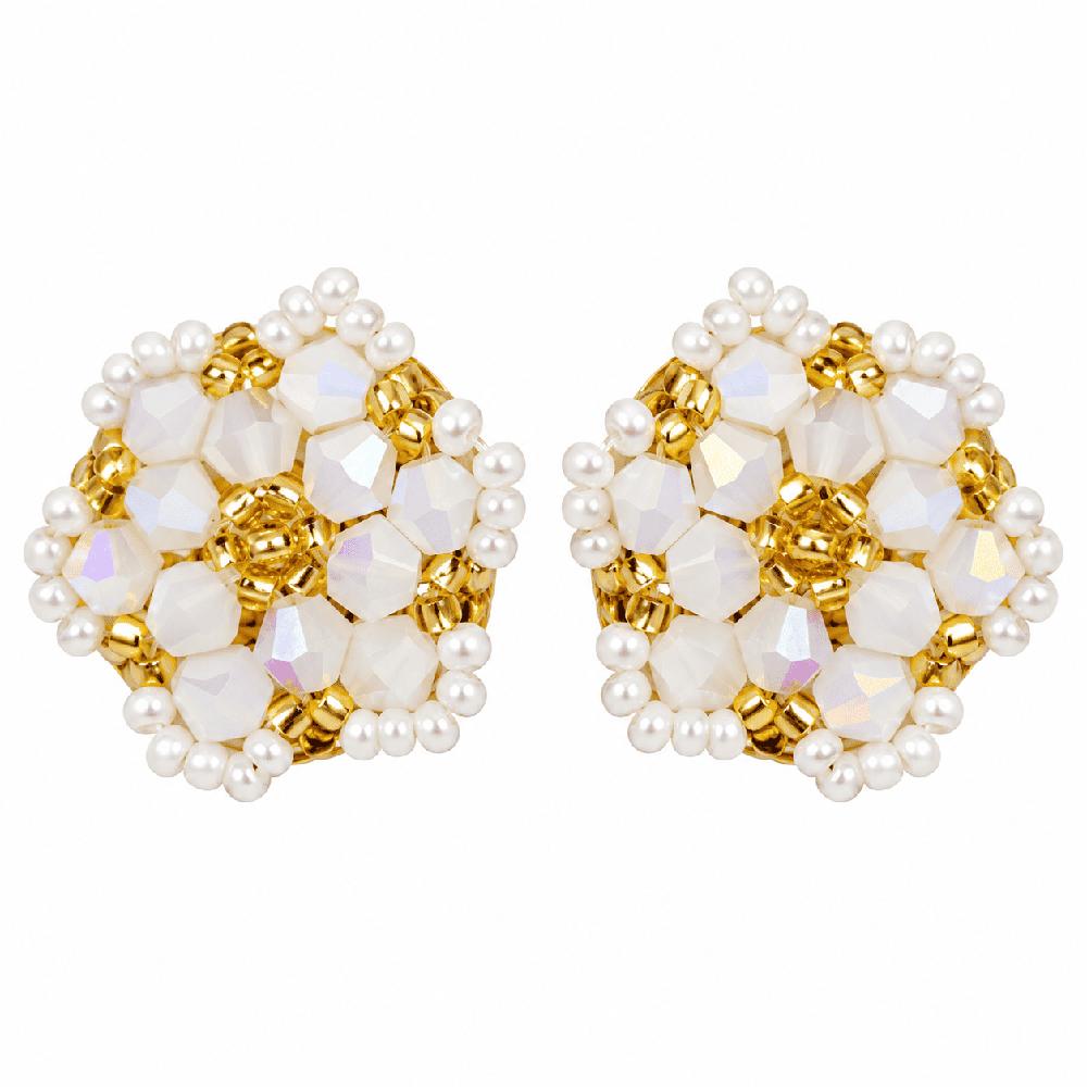 Aretes Perla Aurora Tejidos