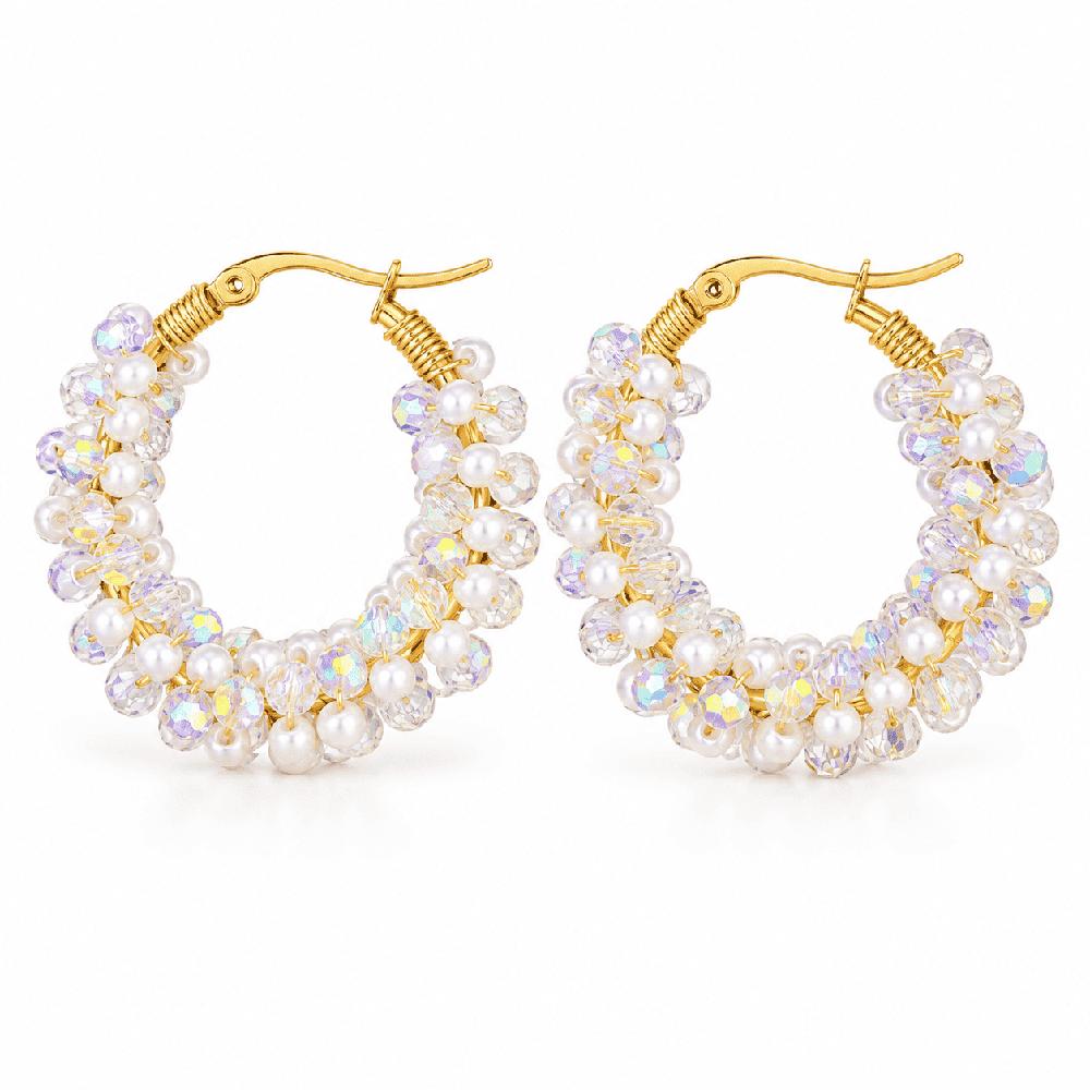 Aretes Aura Dorada de Acero enchapado en oro de 18k