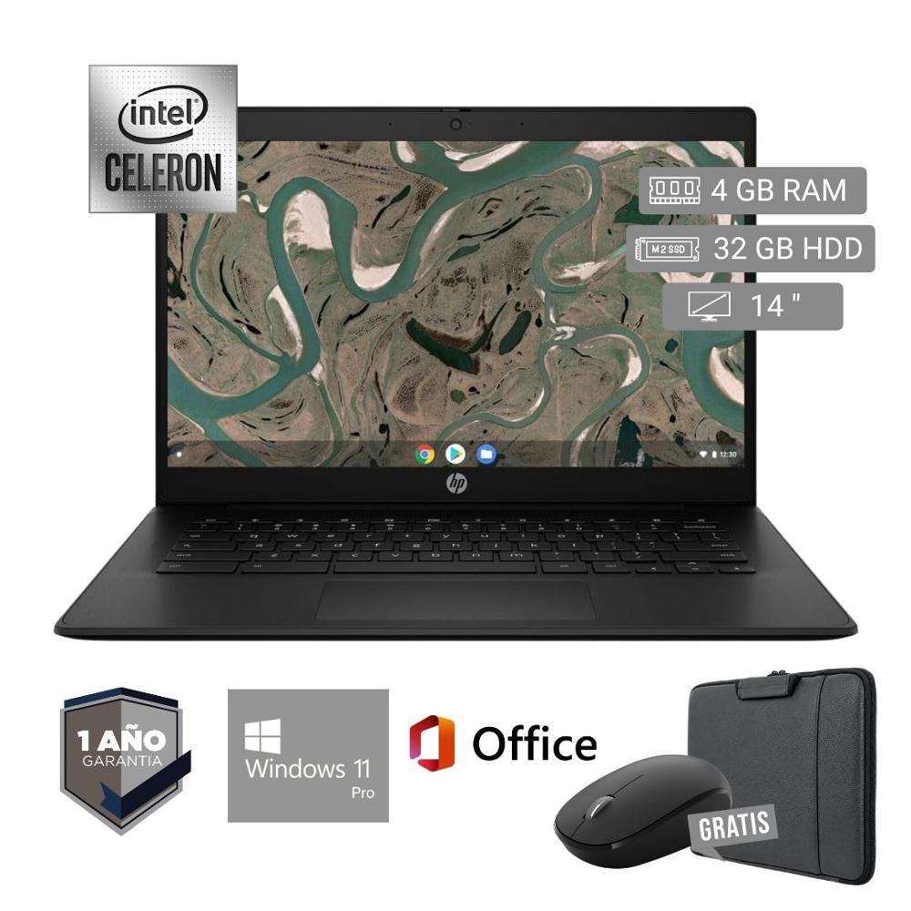 LAPTOP SEMINUEVA HP CHROMEBOOK 14 G7 - CELERON - 4GB RAM - 32GB HDD - 14 pulgadas  - MOUSE - FUNDA