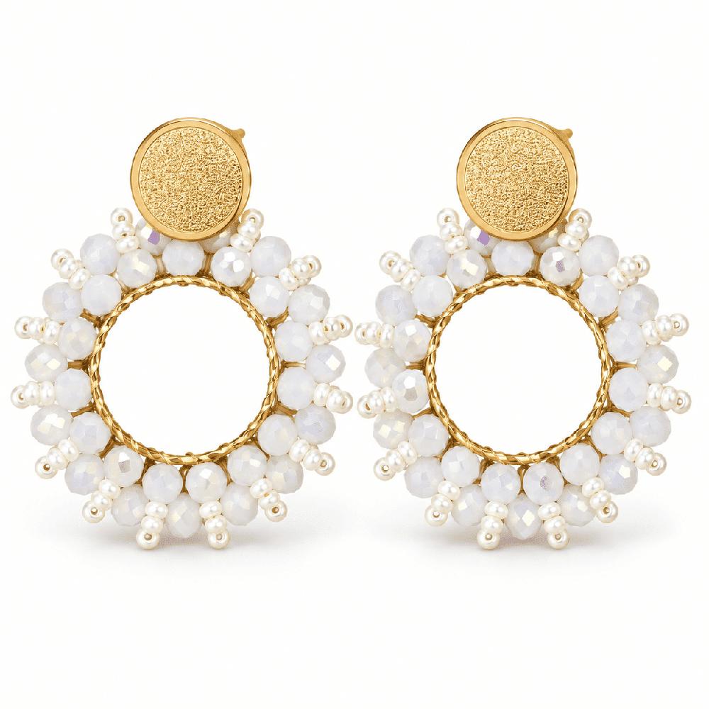 Aretes Halo de Perla de Murano