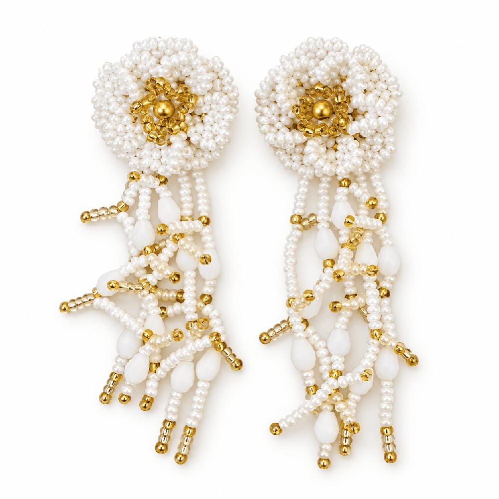 Aretes Cascada Perla de Murano