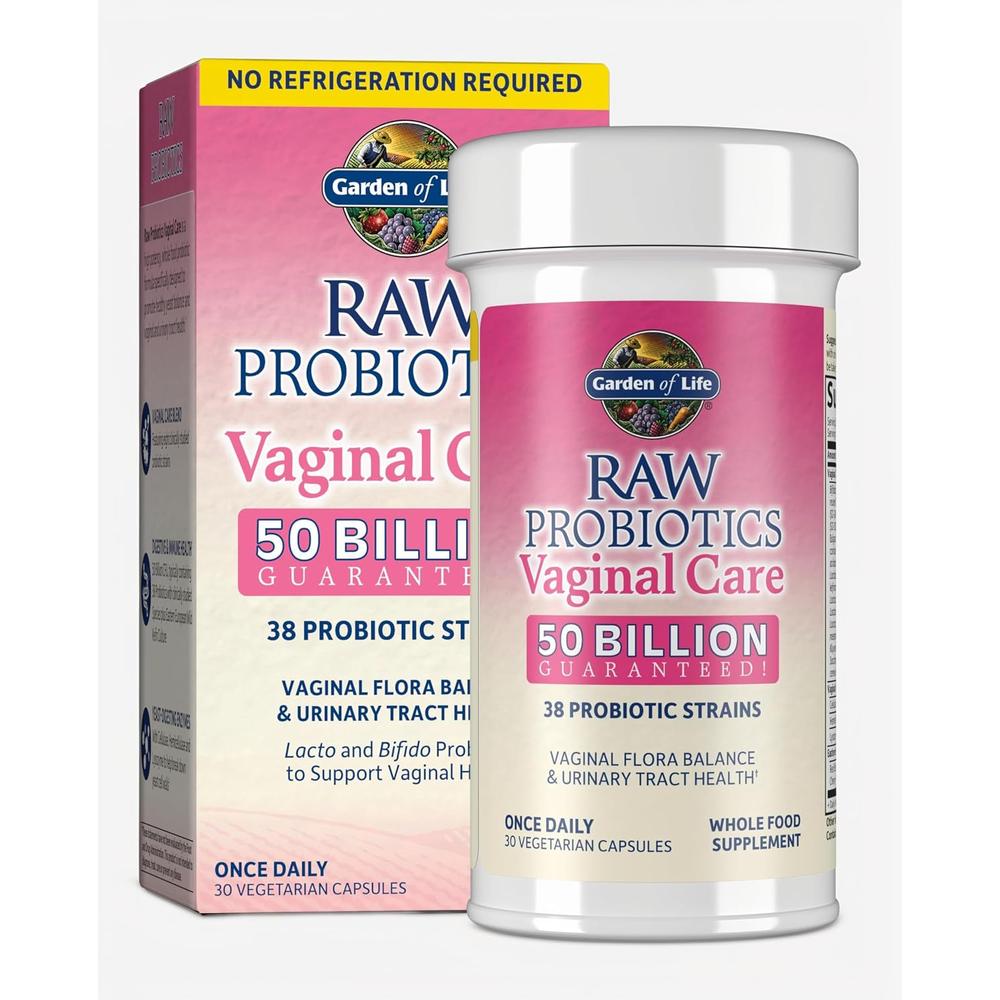 PROBIÓTICO GARDEN OF LIFE RAW CARE SHELF STABLE 50 BILLONES 38 CEPAS 30 CÁPSULAS