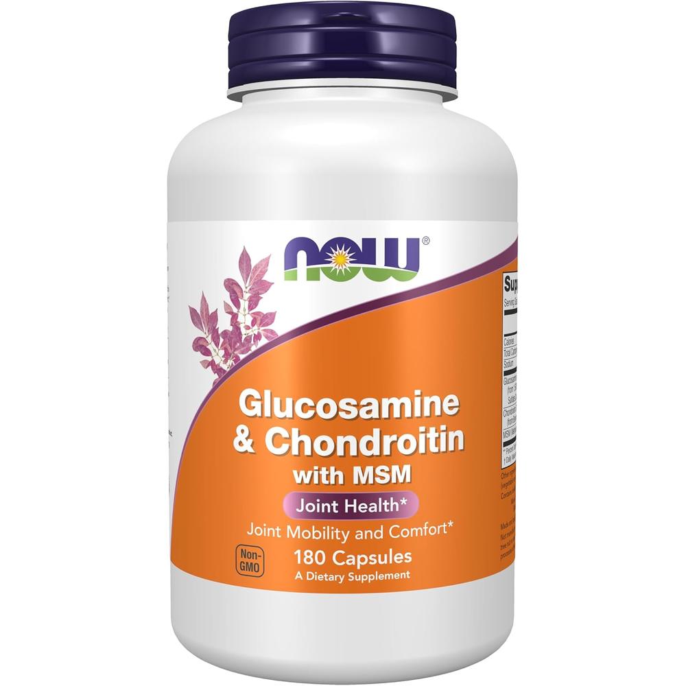 GLUCOSAMINA + CONDROITINA + MSM NOW FOODS 180 CÁPSULAS