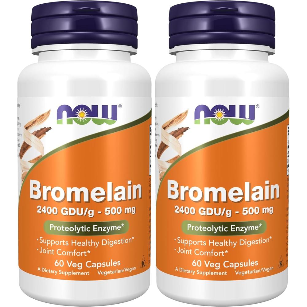 BROMELINA NOW FOODS 500 MG 2400 GDU/G 60 CÁPSULAS | PACK 2