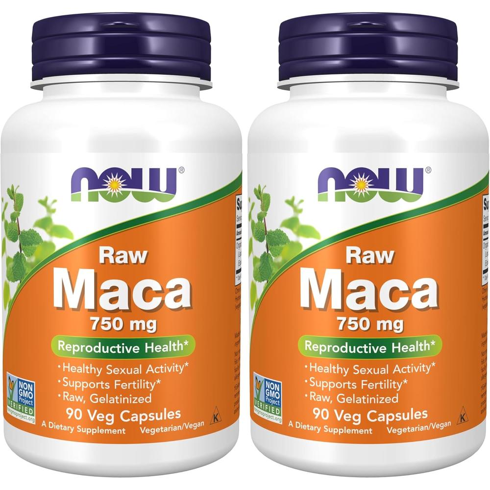 MACA RAW NOW FOODS 750 MG 90 CÁPSULAS | PACK 2