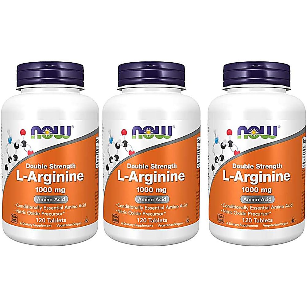 L-ARGININA NOW FOODS 1000 MG 120 TABLETAS | PACK 3
