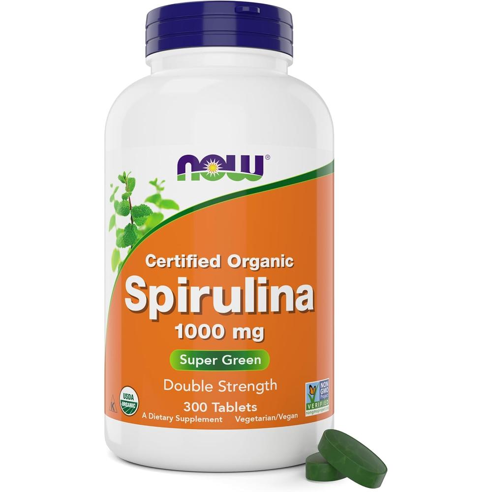 ESPIRULINA ORGÁNICA NOW FOODS 1000 MG 300 TABLETAS