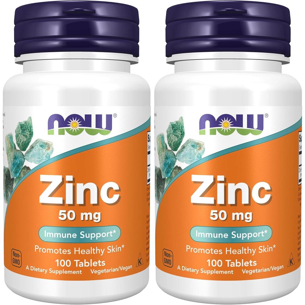 GLUCONATO DE ZINC NOW FOODS 50 MG 100 TABLETAS | PACK 2