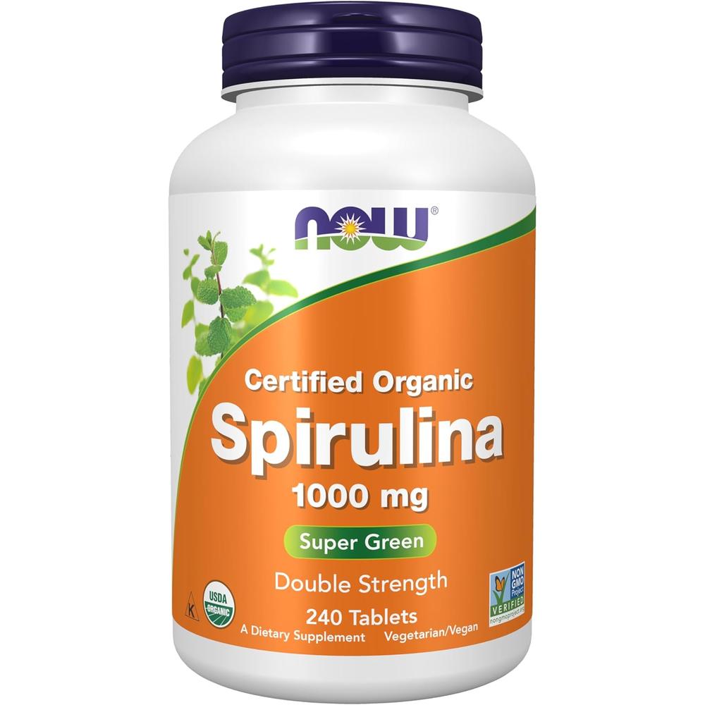 ESPIRULINA ORGÁNICA NOW FOODS 1000 MG 240 TABLETAS