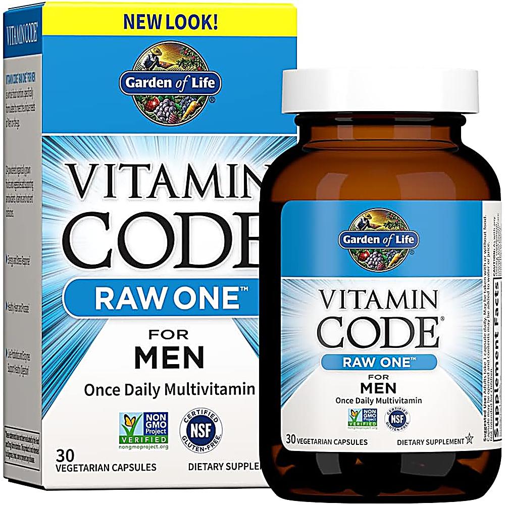 MULTIVITAMÍNICO GARDEN OF LIFE VITAMIN CODE RAW ONE FOR MEN 30 CÁPSULAS